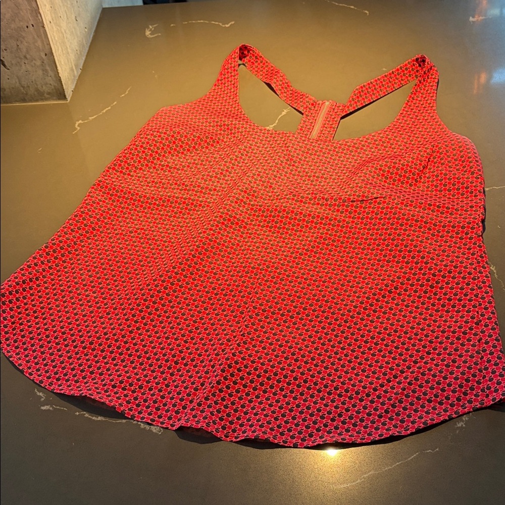 Love on a Hanger Red and Black Apple Print Top